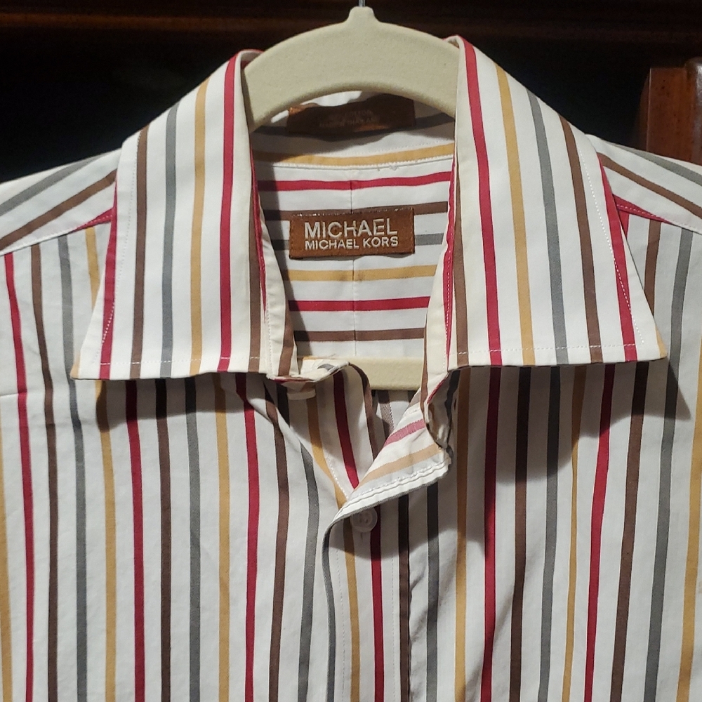 Michael Kors Men's Multicolor Striped Shirt